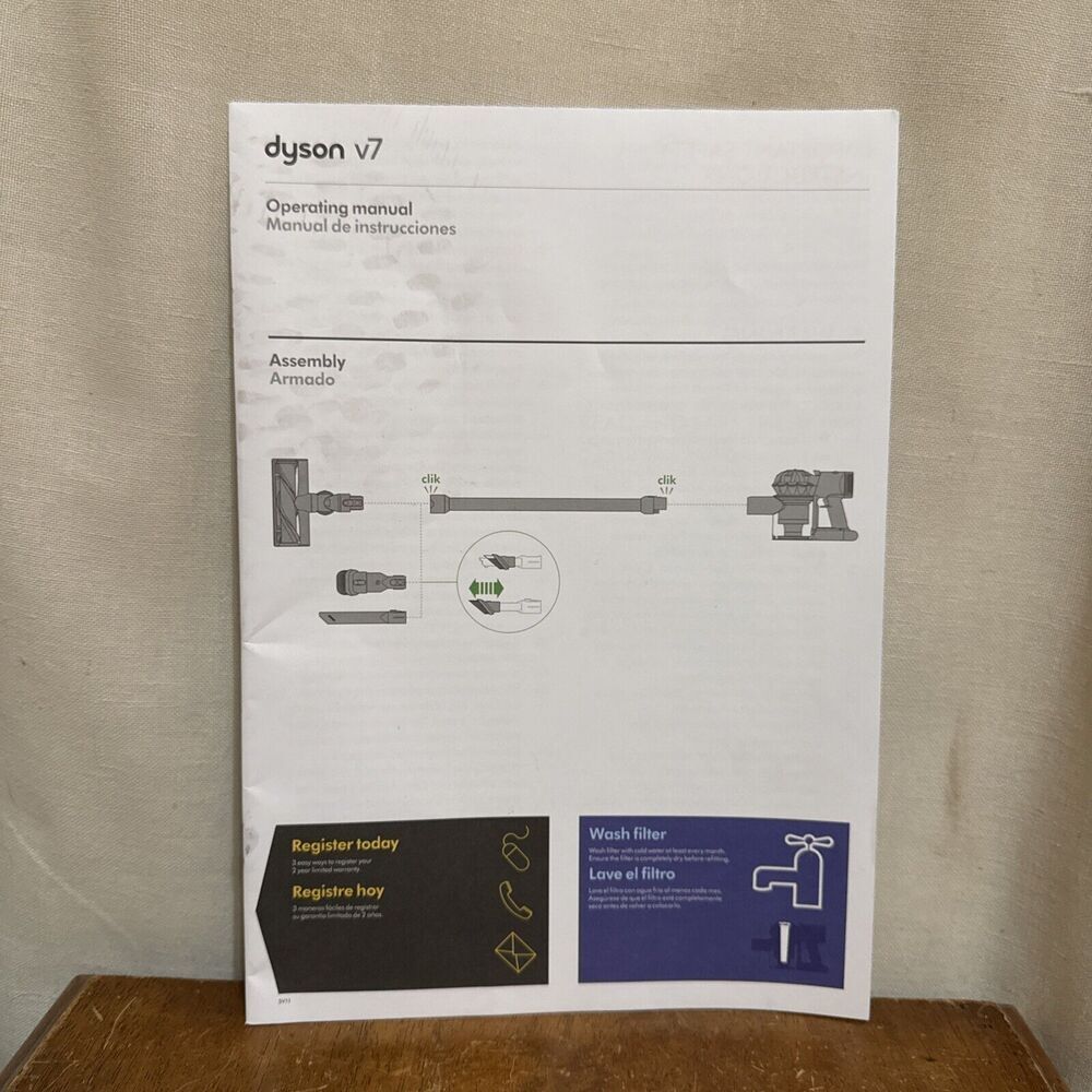 Dyson V7 Original OEM Operating Manual /‎ Product Registration Form